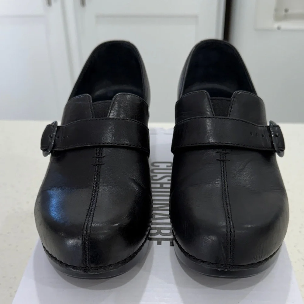 Dansko Tamara Black Burnished Leather Mary Jane Closed Back Clogs Sz. 10/40 $160 - Picture 3 of 12